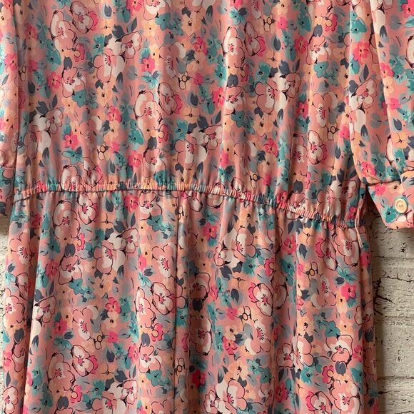 Vintage 80’s Cottagecore Pastel J.J. of California Dress 12 - Picture 8 of 10
